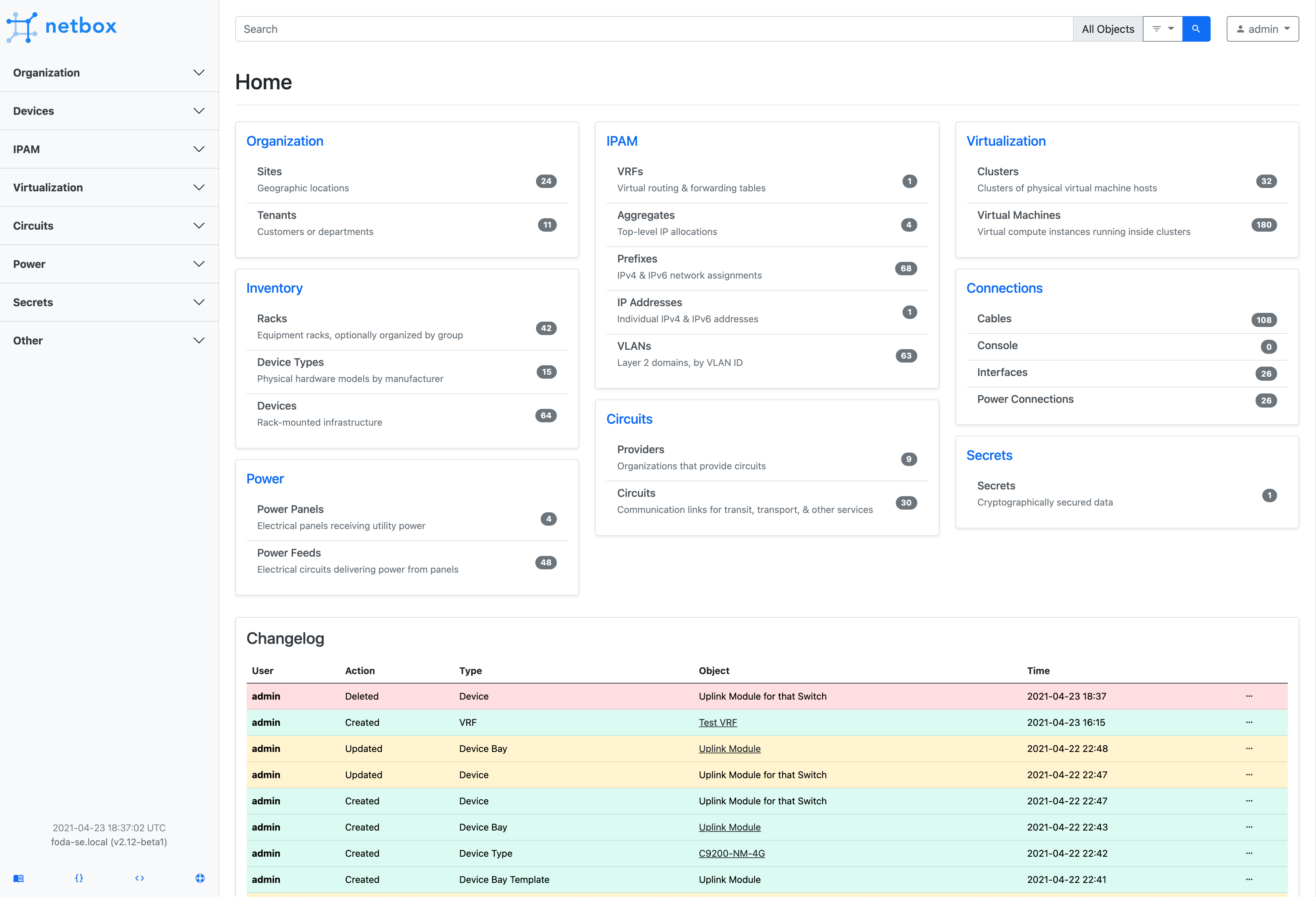 Screenshot of Main Page